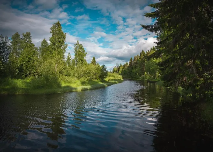 Iisland Uoma Lovely House And Sauna By The River 木屋 伊镇