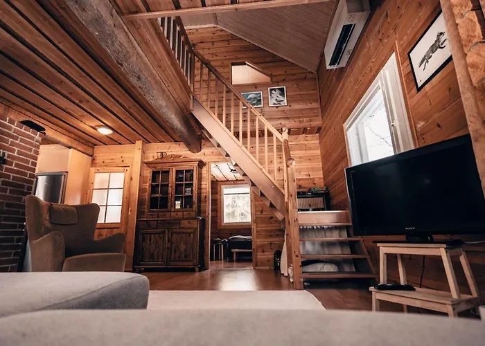 木屋 Iisland Uoma Lovely House And Sauna By The River